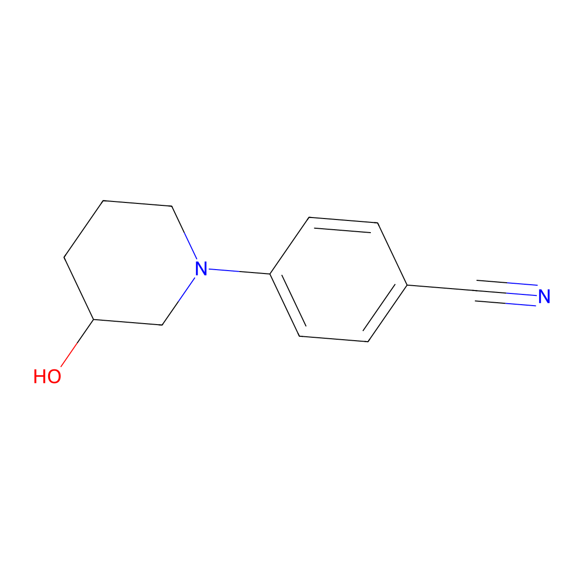 4-(3-Hydroxypiperidin-1-yl)benzonitrile molecular structure, CAS 186651-01-4