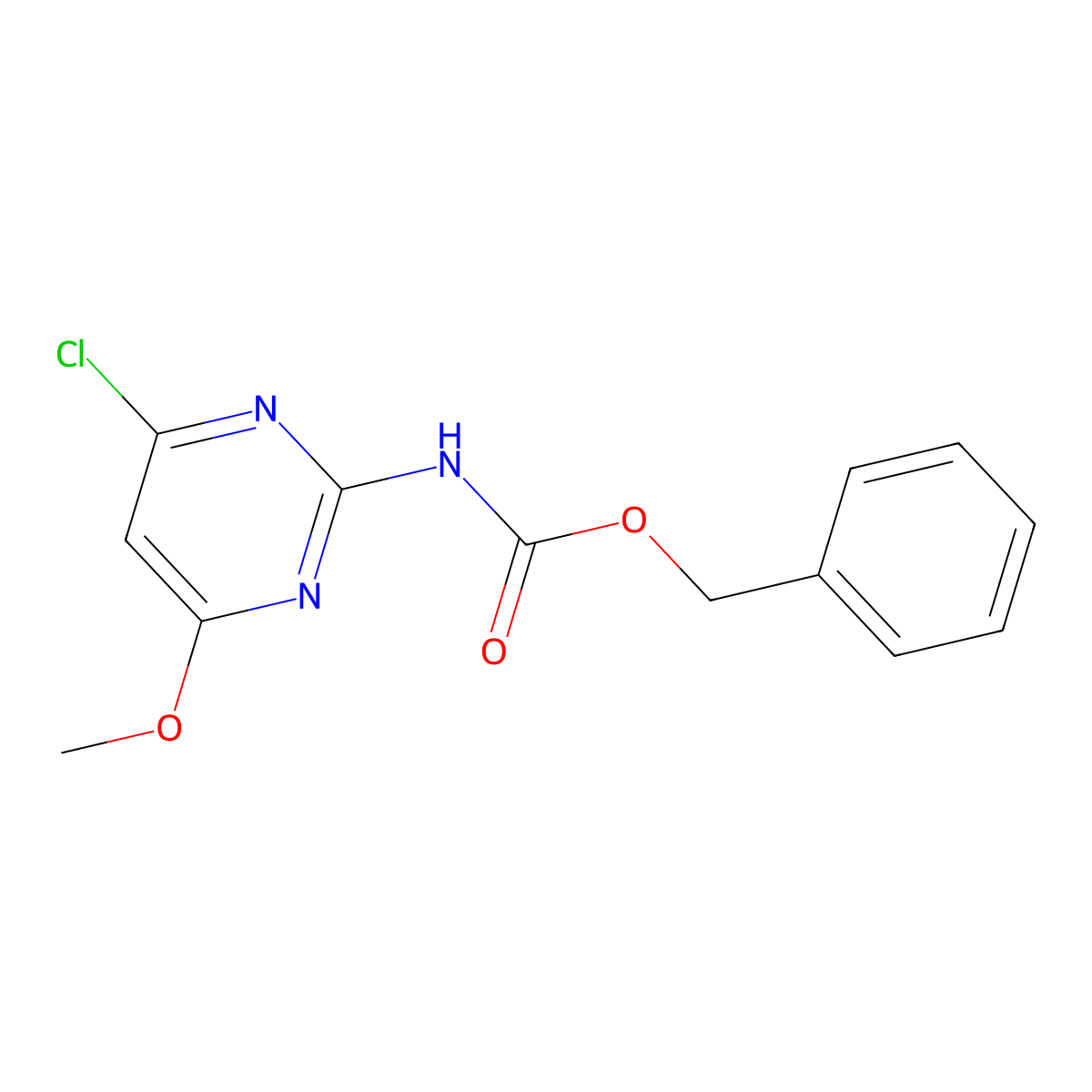 benzyl N-(4-chloro-6-methoxypyrimidin-2-yl)carbamate molecular structure, CAS 1866551-68-9