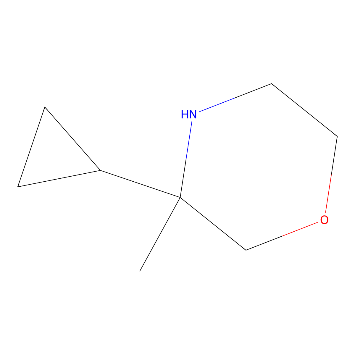 3-Cyclopropyl-3-methylmorpholine molecular structure, CAS 1866558-79-3