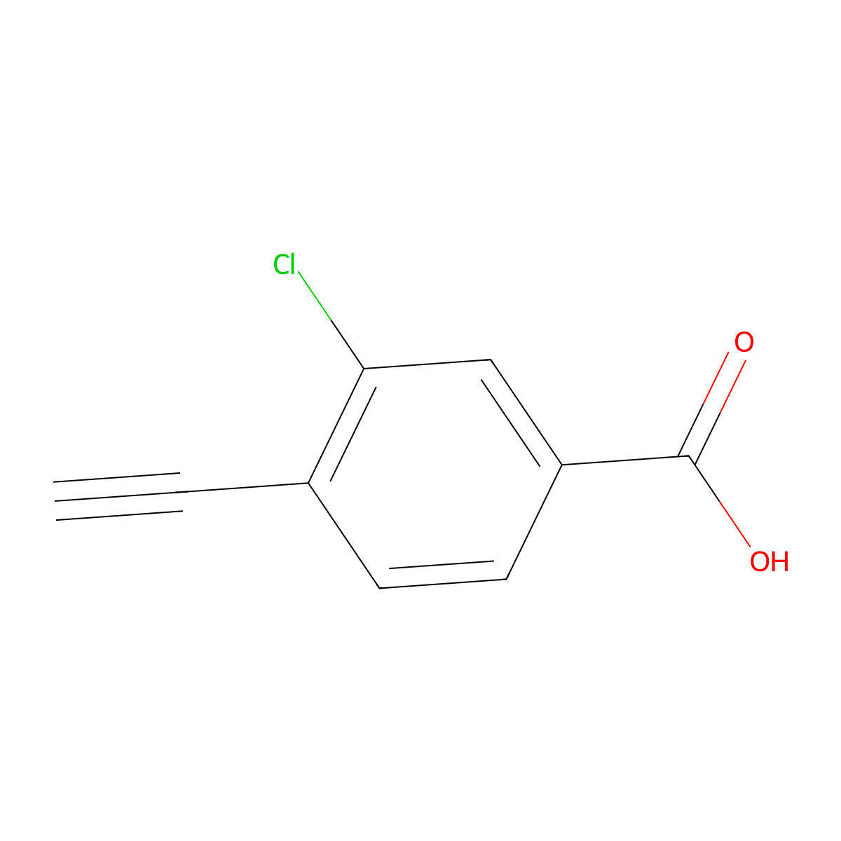 3-Chloro-4-ethynylbenzoic acid molecular structure, CAS 1866562-06-2