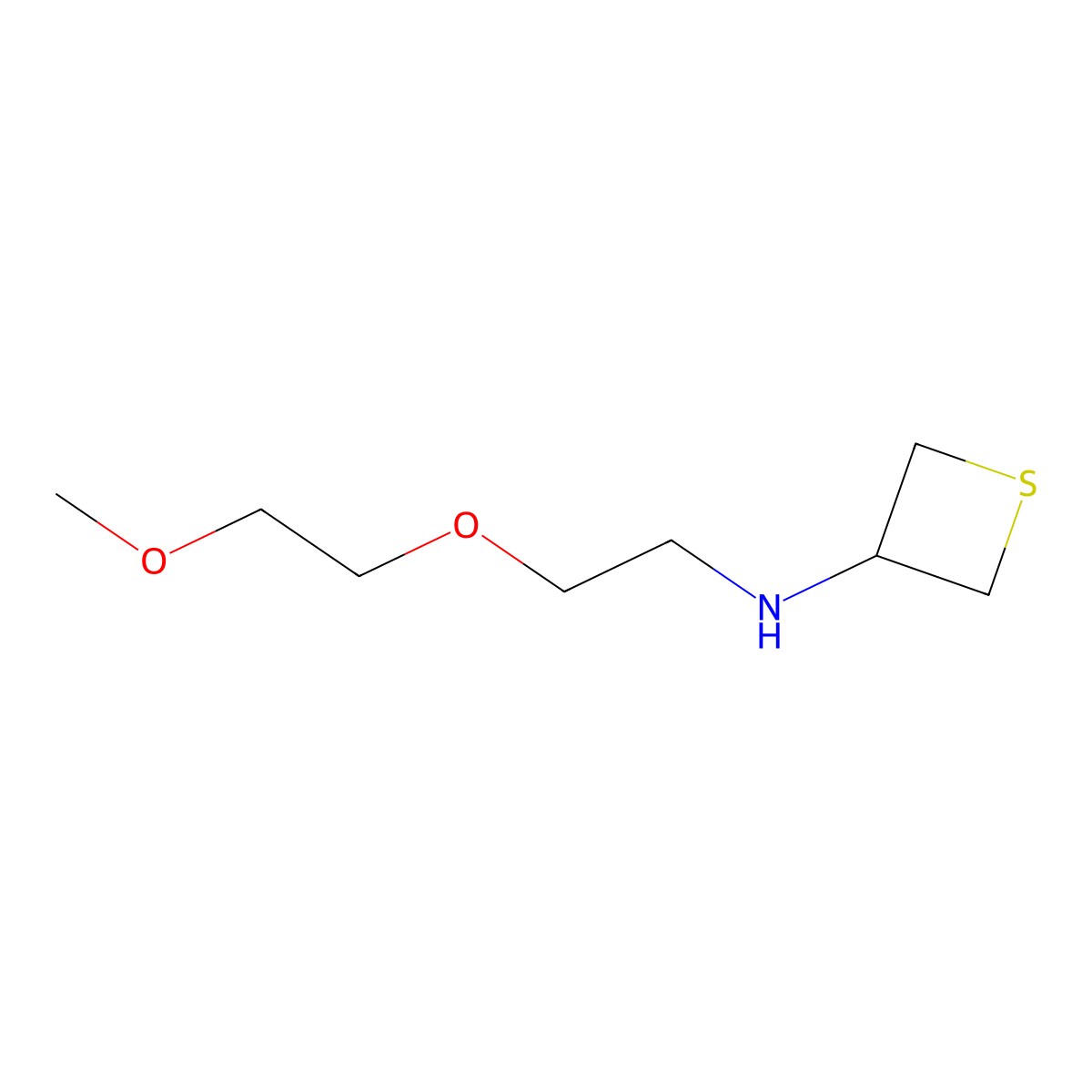 N-(2-(2-Methoxyethoxy)ethyl)thietan-3-amine molecular structure, CAS 1866591-55-0