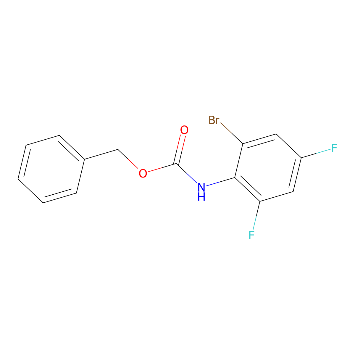 benzyl N-(2-bromo-4,6-difluorophenyl)carbamate molecular structure, CAS 1866602-37-0