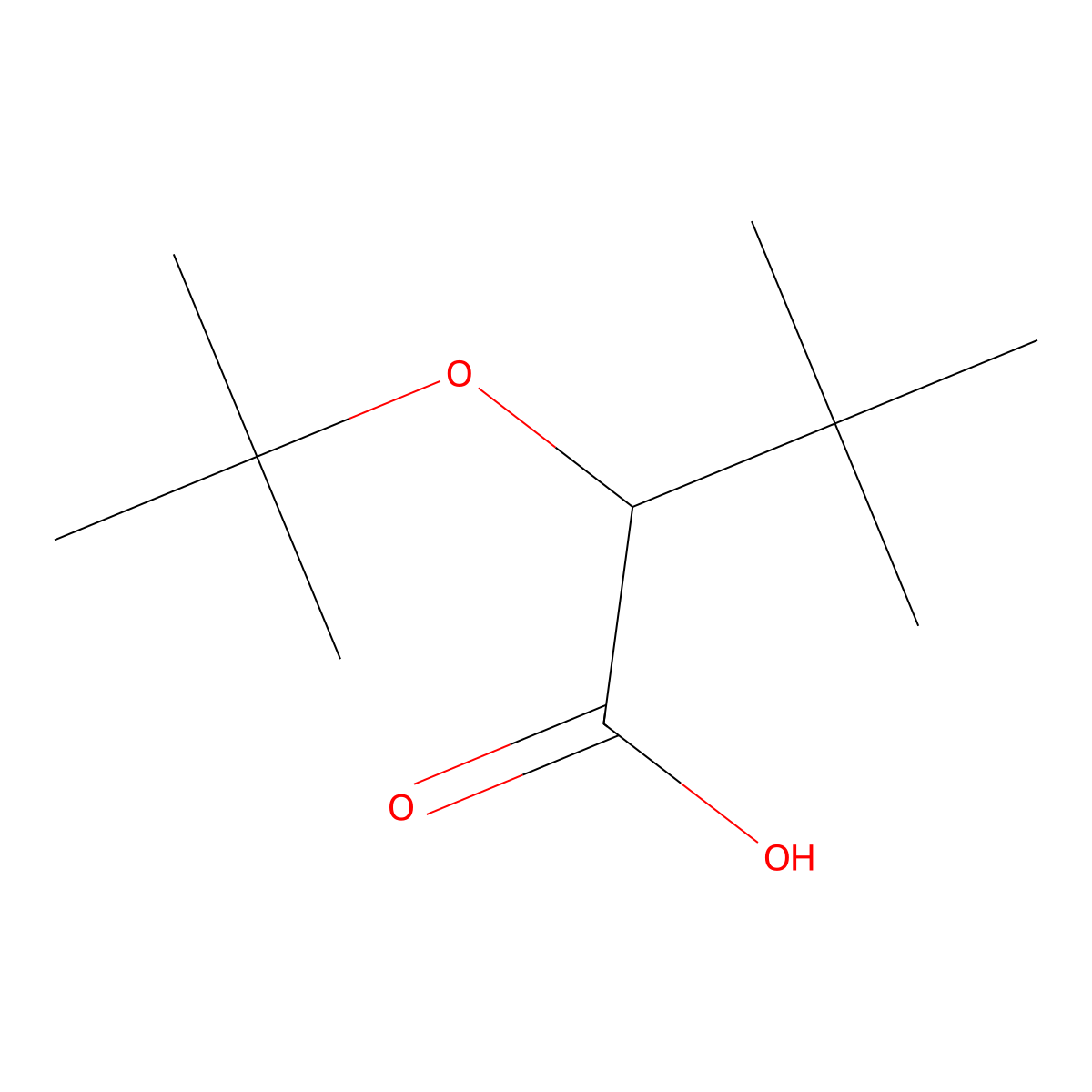2-(Tert-butoxy)-3,3-dimethylbutanoic acid molecular structure, CAS 1866606-32-7
