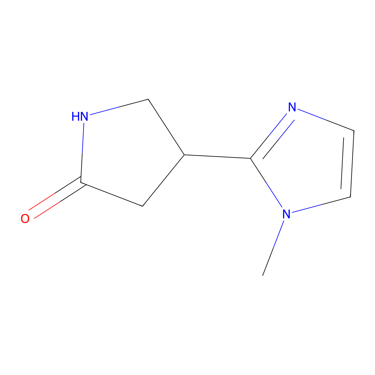 4-(1-methyl-1H-imidazol-2-yl)pyrrolidin-2-one molecular structure, CAS 1866607-39-7