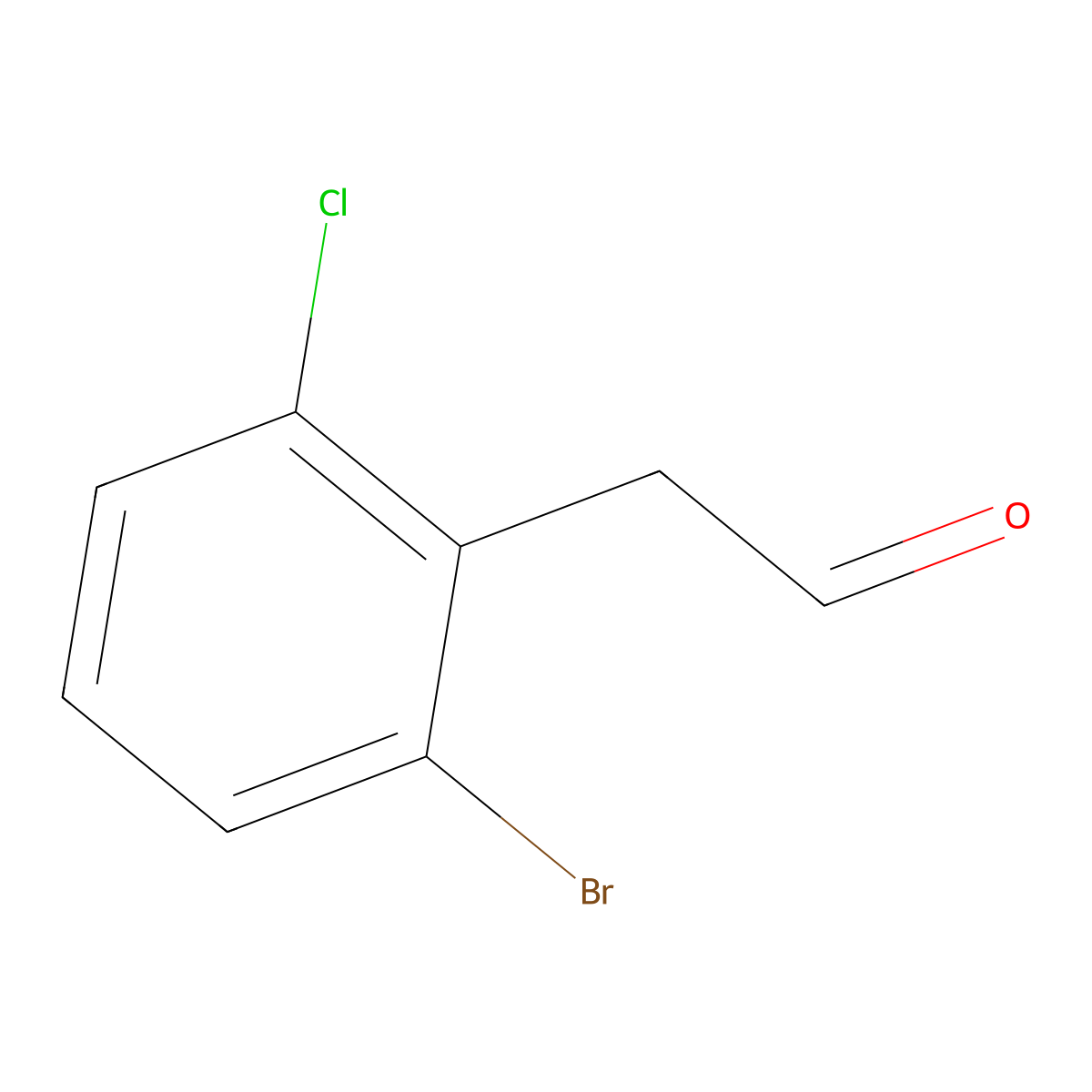 2-(2-Bromo-6-chlorophenyl)acetaldehyde molecular structure, CAS 1866613-67-3