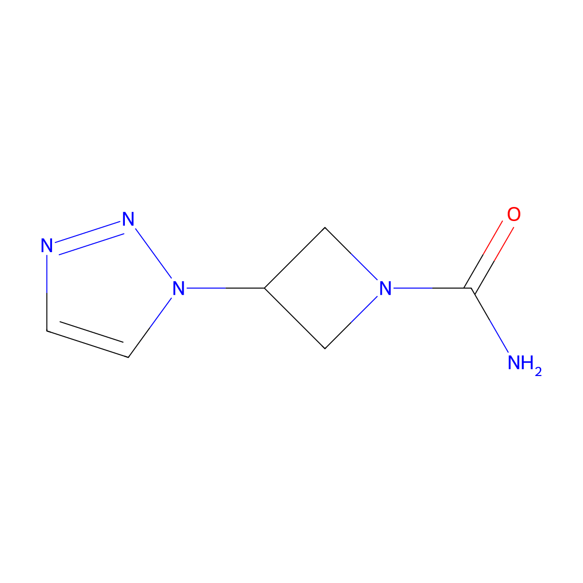 3-(1H-1,2,3-triazol-1-yl)azetidine-1-carboxamide molecular structure, CAS 1866616-59-2