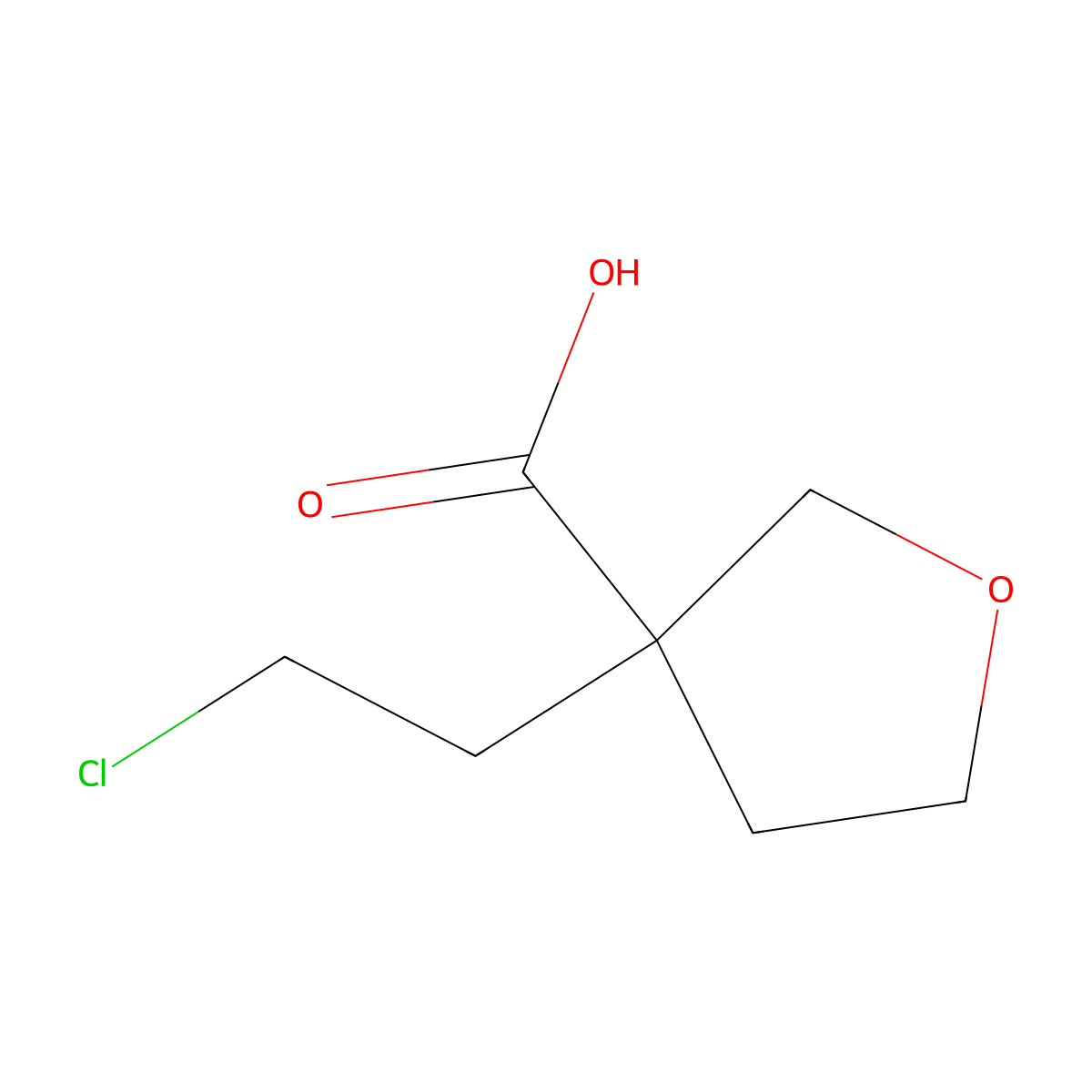 3-(2-Chloroethyl)oxolane-3-carboxylic acid molecular structure, CAS 1866638-98-3