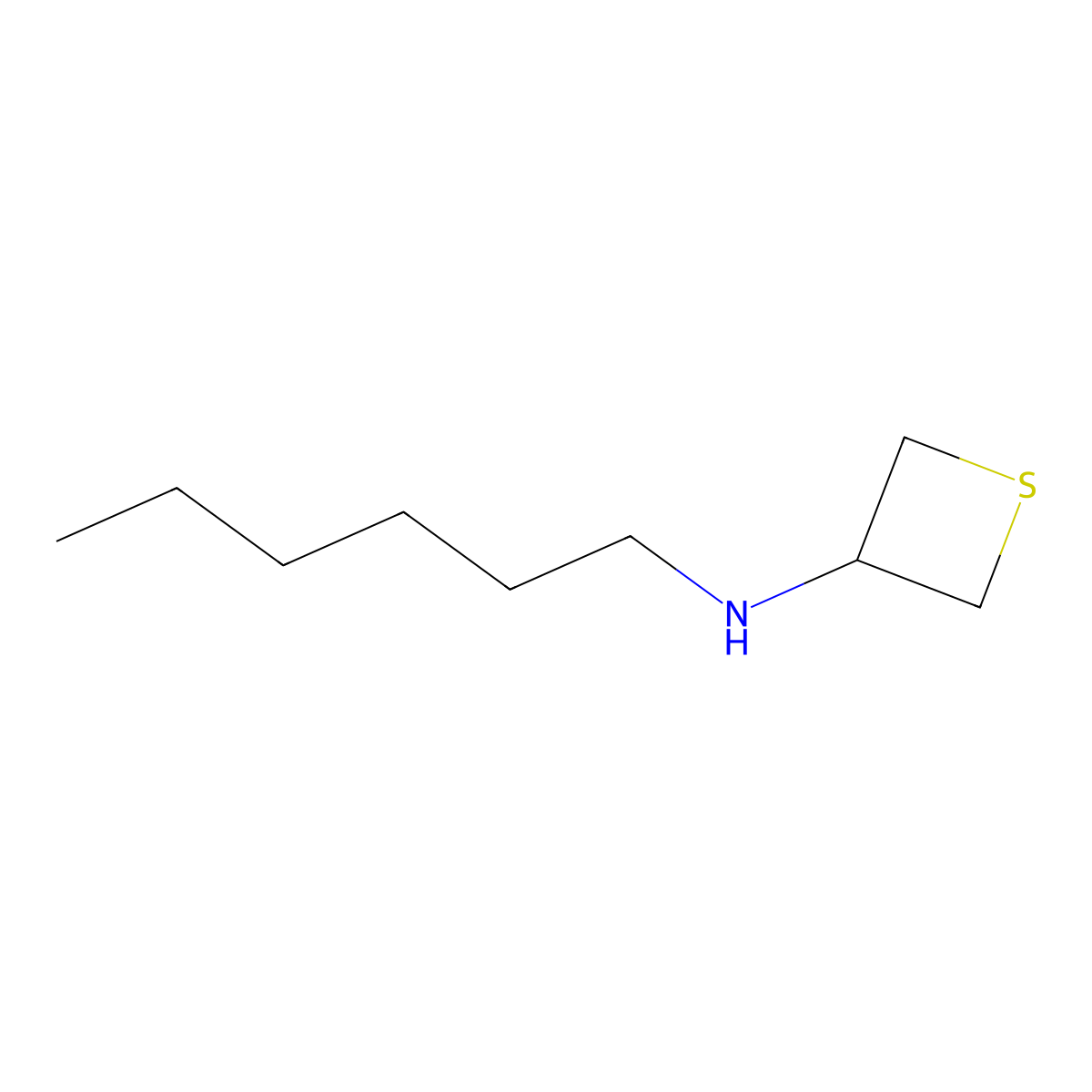 N-Hexylthietan-3-amine molecular structure, CAS 1866644-79-2