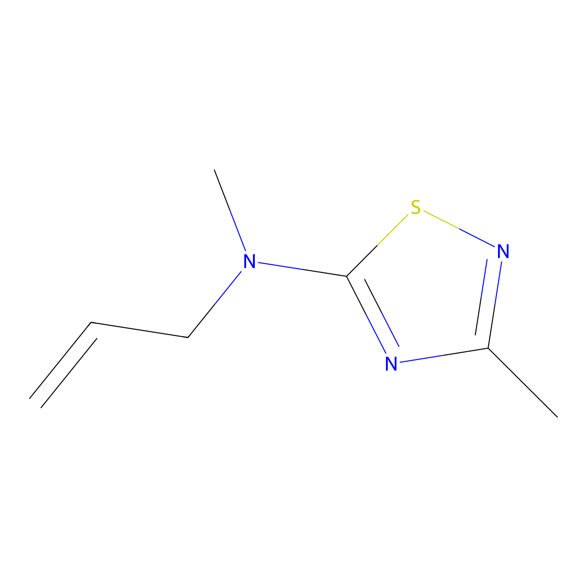 N,3-dimethyl-N-(prop-2-en-1-yl)-1,2,4-thiadiazol-5-amine molecular structure, CAS 1866644-99-6