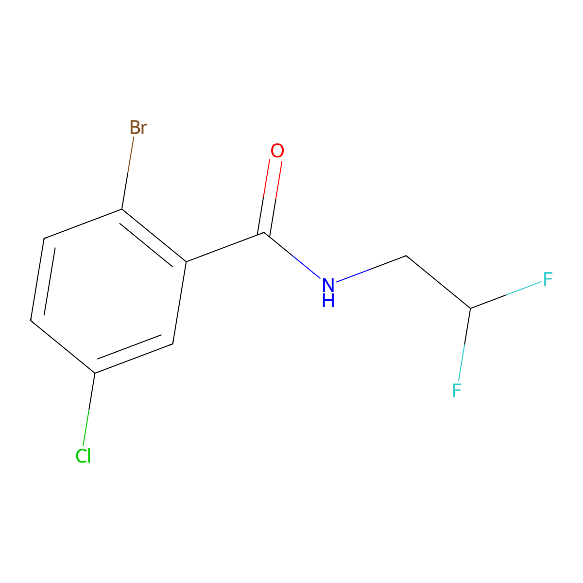 2-Bromo-5-chloro-N-(2,2-difluoroethyl)benzamide molecular structure, CAS 1866653-05-5