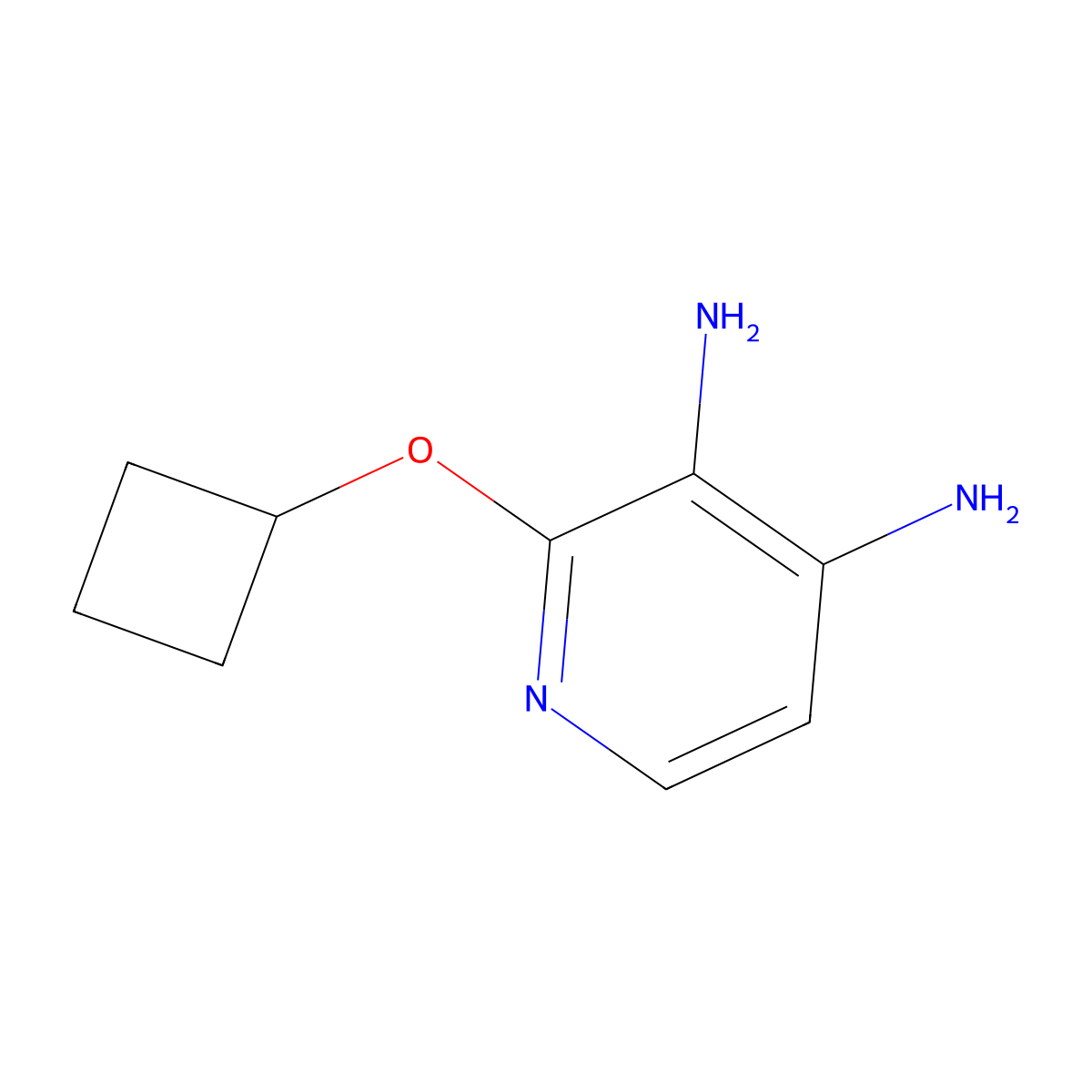 2-Cyclobutoxypyridine-3,4-diamine molecular structure, CAS 1866716-39-3