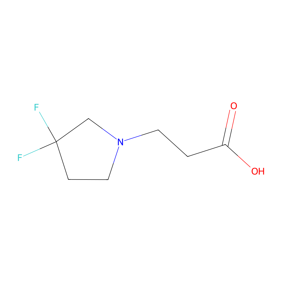 3-(3,3-Difluoropyrrolidin-1-yl)propanoic acid molecular structure, CAS 1866733-82-5