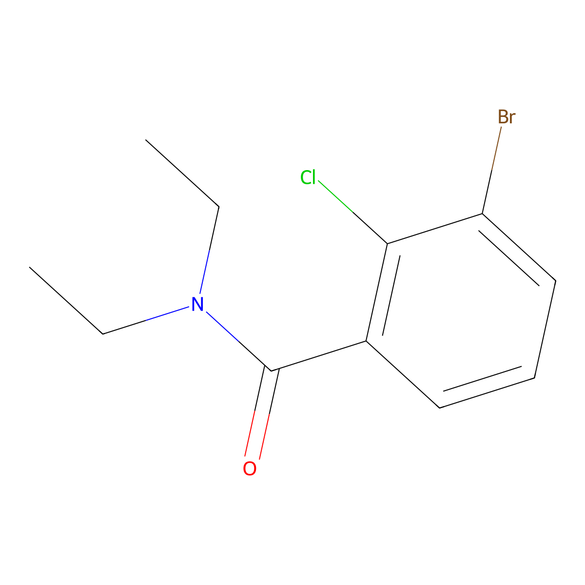 3-Bromo-2-chloro-N,N-diethylbenzamide molecular structure, CAS 1866786-33-5