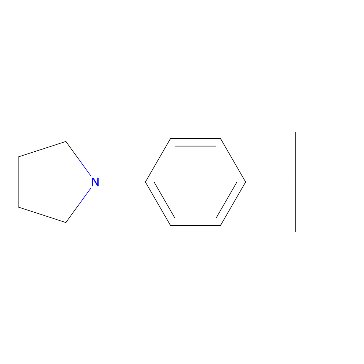 1-(4-Tert-butylphenyl)pyrrolidine molecular structure, CAS 186682-67-7