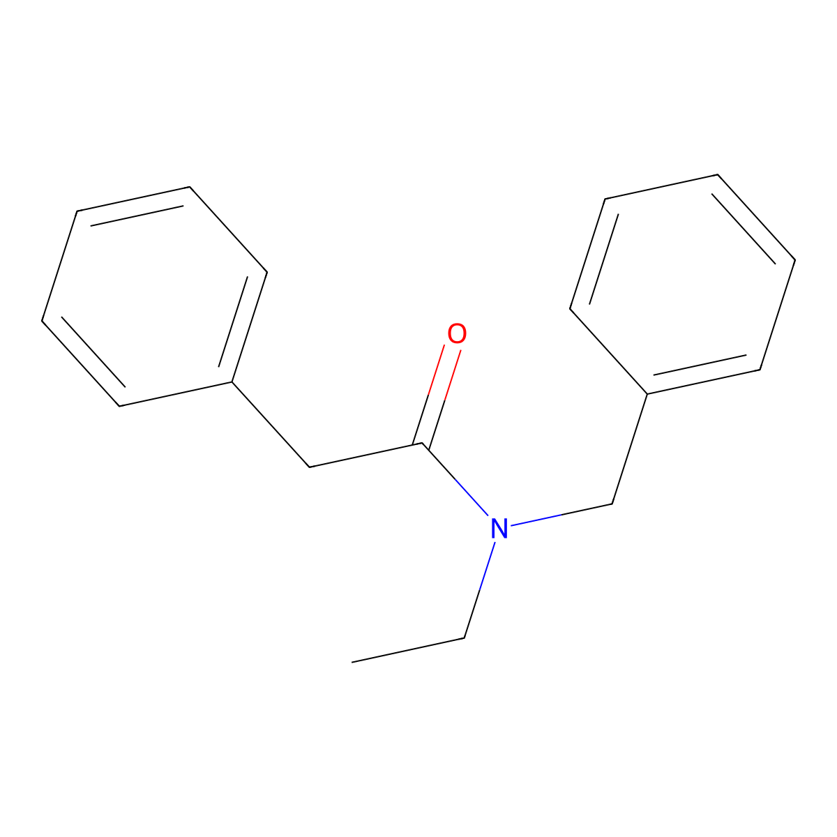 N-benzyl-N-ethyl-2-phenylacetamide molecular structure, CAS 186685-50-7
