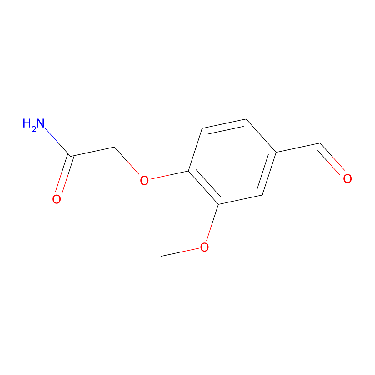 2-(4-Formyl-2-methoxyphenoxy)acetamide molecular structure, CAS 186685-89-2