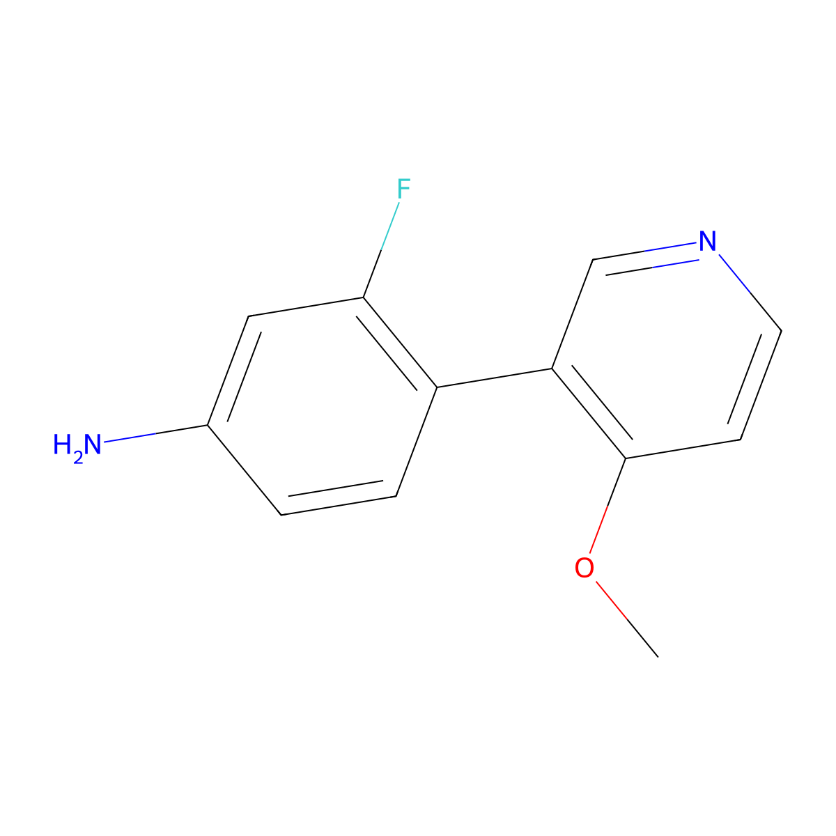 3-Fluoro-4-(4-methoxypyridin-3-yl)aniline molecular structure, CAS 1866878-75-2