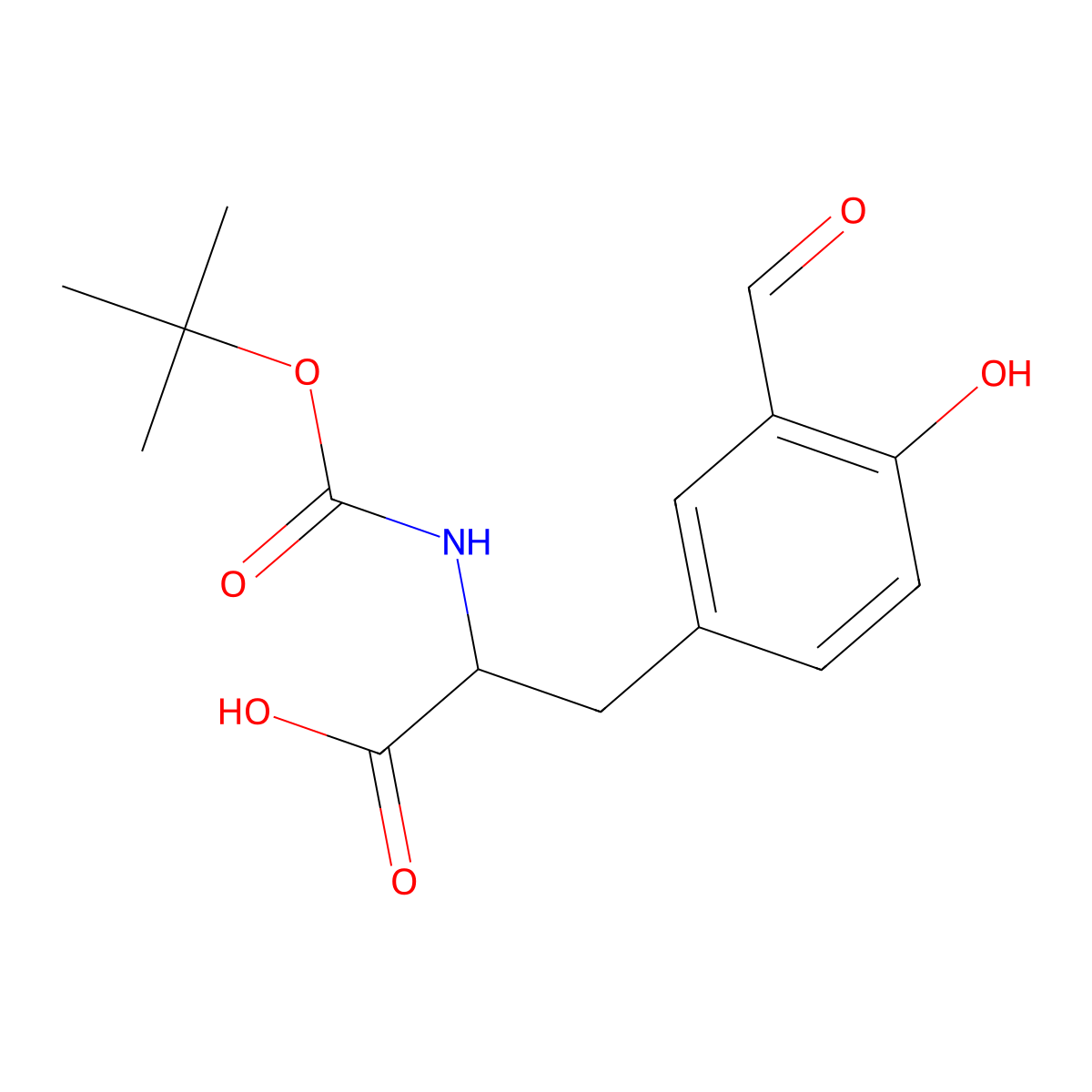 L-Tyrosine, N-[(1,1-dimethylethoxy)carbonyl]-3-formyl- molecular structure, CAS 186689-03-2