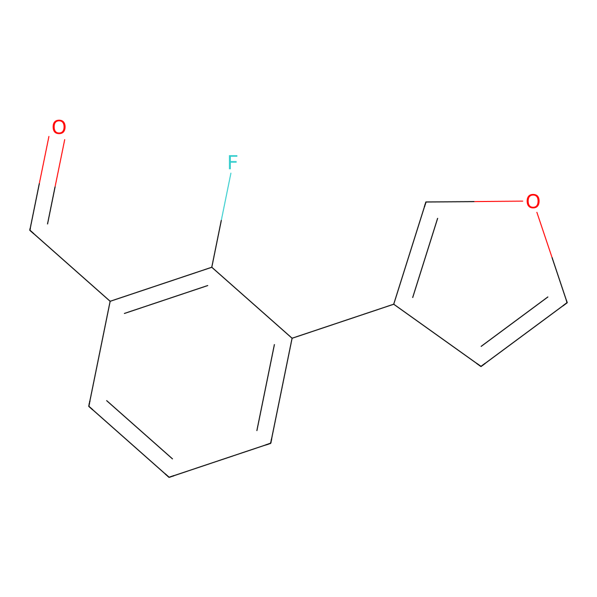 2-Fluoro-3-(3-furanyl)benzaldehyde molecular structure, CAS 1866891-88-4