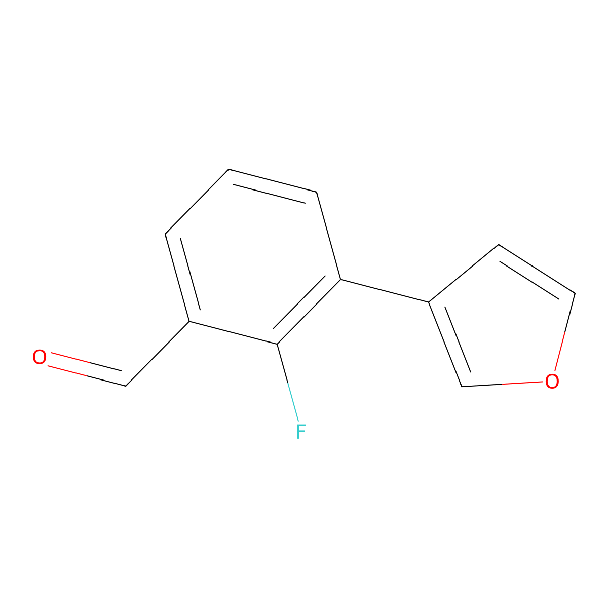2-Fluoro-3-(3-furanyl)benzaldehyde molecular structure, CAS 1866891-88-4