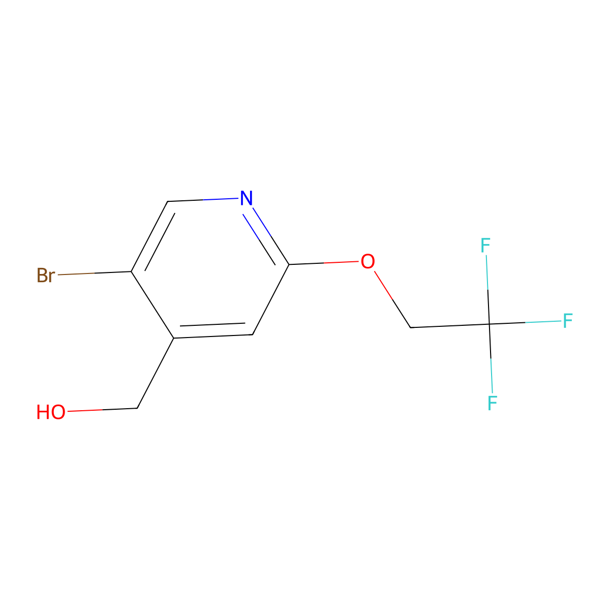 [5-Bromo-2-(2,2,2-trifluoroethoxy)pyridin-4-yl]methanol molecular structure, CAS 1866918-35-5