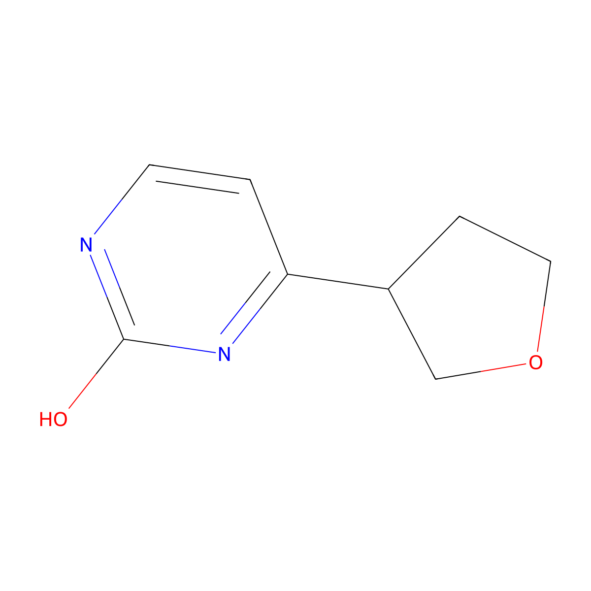 4-(Tetrahydrofuran-3-yl)pyrimidin-2-ol molecular structure, CAS 1866942-27-9
