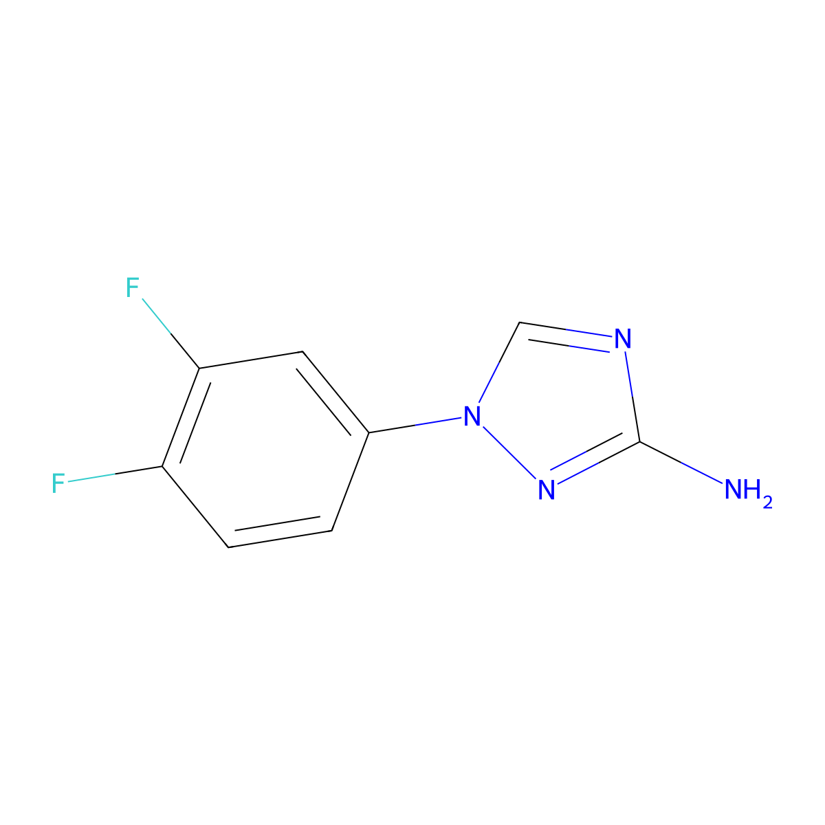 1-(3,4-difluorophenyl)-1H-1,2,4-triazol-3-amine molecular structure, CAS 1866954-38-2