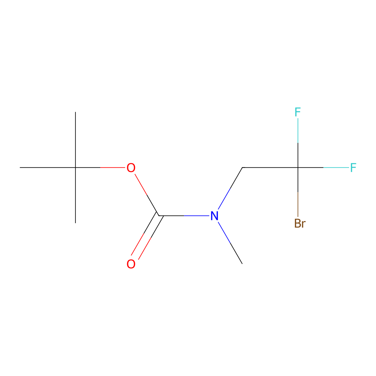 tert-butyl N-(2-bromo-2,2-difluoroethyl)-N-methylcarbamate molecular structure, CAS 1866957-82-5