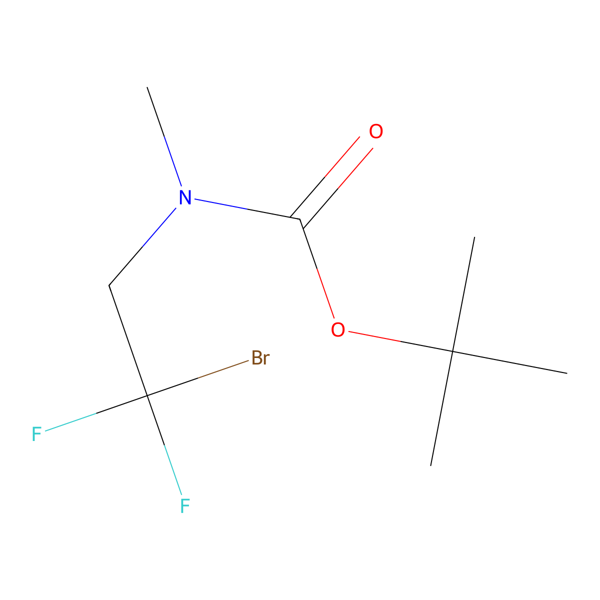 tert-butyl N-(2-bromo-2,2-difluoroethyl)-N-methylcarbamate molecular structure, CAS 1866957-82-5