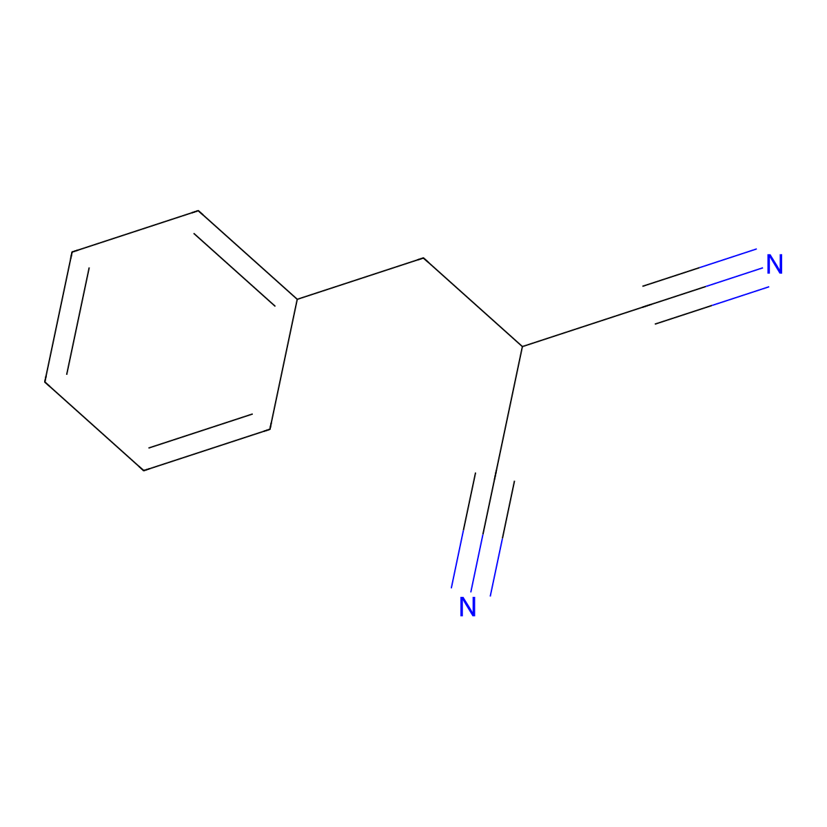 2-(Phenylmethyl)propanedinitrile molecular structure, CAS 1867-37-4