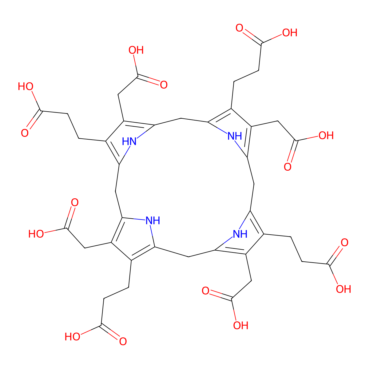 Uroporphyrinogen I molecular structure, CAS 1867-62-5
