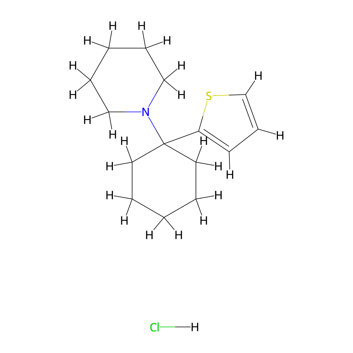 Tenocyclidine hydrochloride molecular structure, CAS 1867-65-8