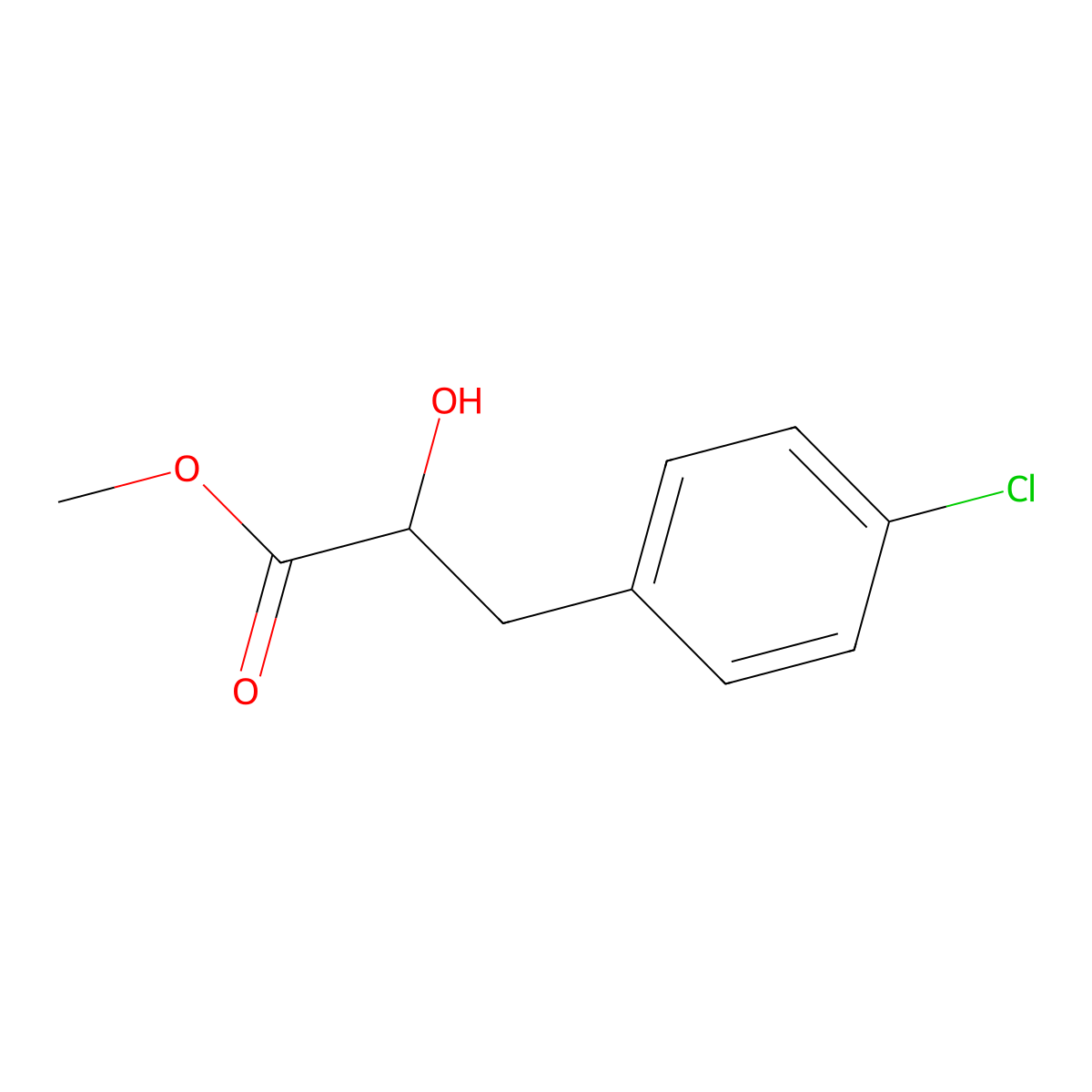 Methyl 3-(4-chlorophenyl)-2-hydroxypropanoate molecular structure, CAS 186700-30-1