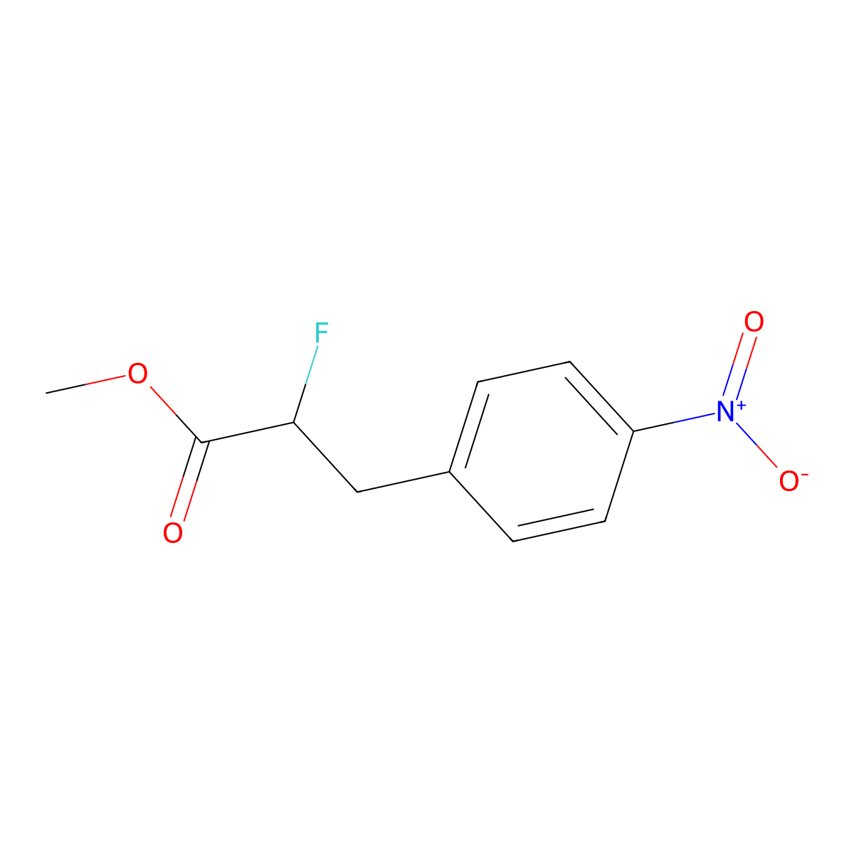Methyl 2-fluoro-3-(4-nitrophenyl)propanoate molecular structure, CAS 186700-34-5