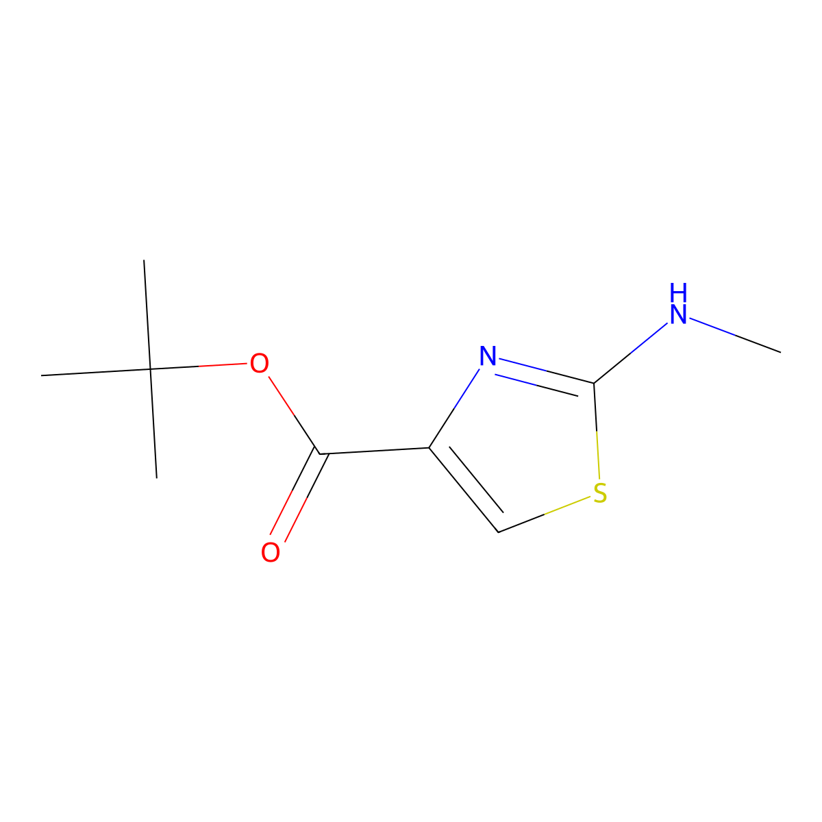 Tert-butyl 2-(methylamino)-1,3-thiazole-4-carboxylate molecular structure, CAS 1867028-77-0