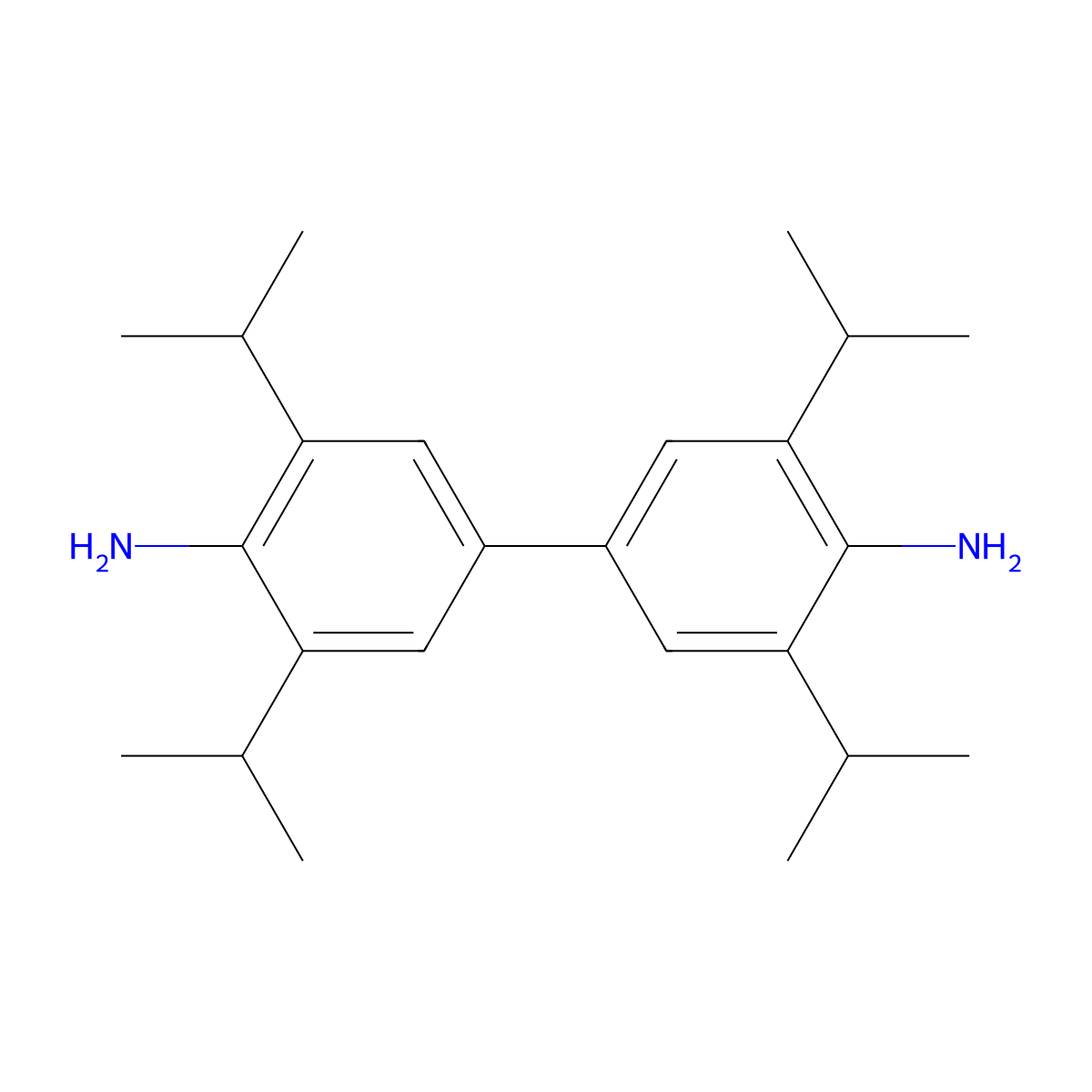 3,3',5,5'-Tetraisopropyl-[1,1'-biphenyl]-4,4'-diamine molecular structure, CAS 186703-54-8