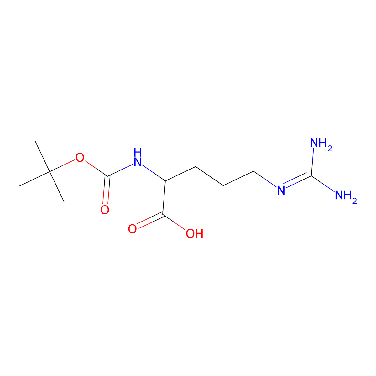 2-{[(Tert-butoxy)carbonyl]amino}-5-carbamimidamidopentanoic acid molecular structure, CAS 186706-74-1
