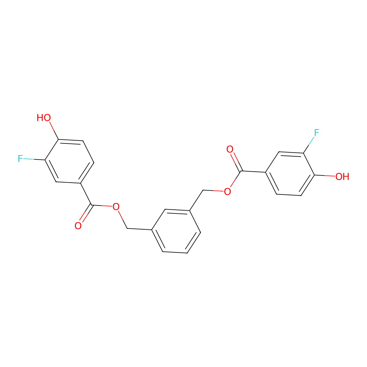 1,3-Phenylenebis(methylene) bis(3-fluoro-4-hydroxybenzoate) molecular structure, CAS 1867107-62-7
