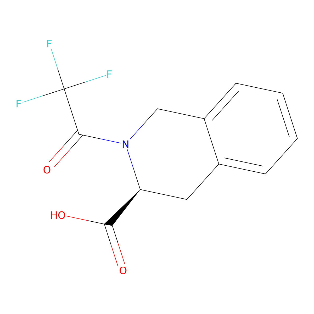 (3S)-2-(trifluoroacetyl)-1,2,3,4-tetrahydroisoquinoline-3-carboxylic acid molecular structure, CAS 1867136-60-4