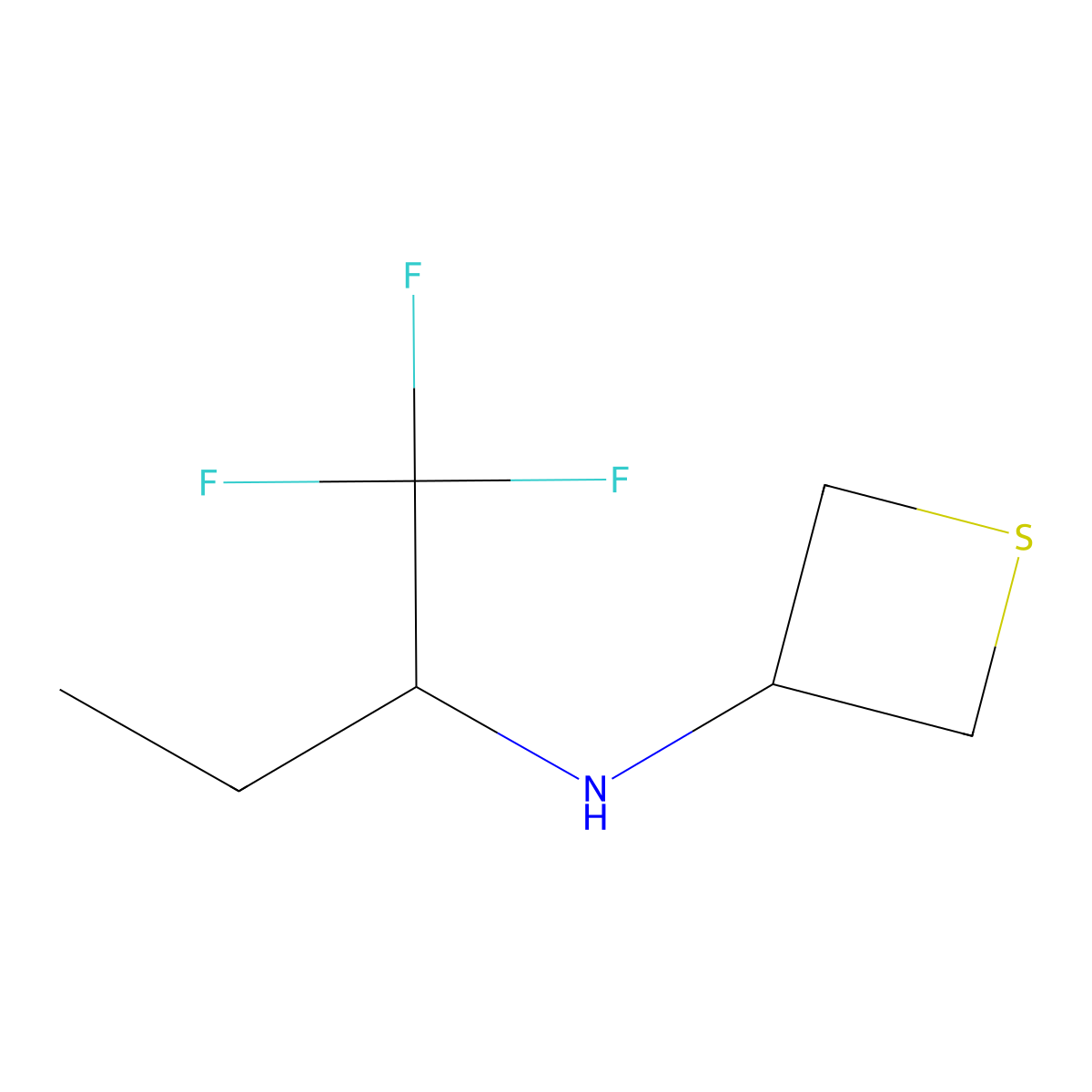 (S)-N-(1,1,1-Trifluorobutan-2-yl)thietan-3-amine molecular structure, CAS 1867146-30-2