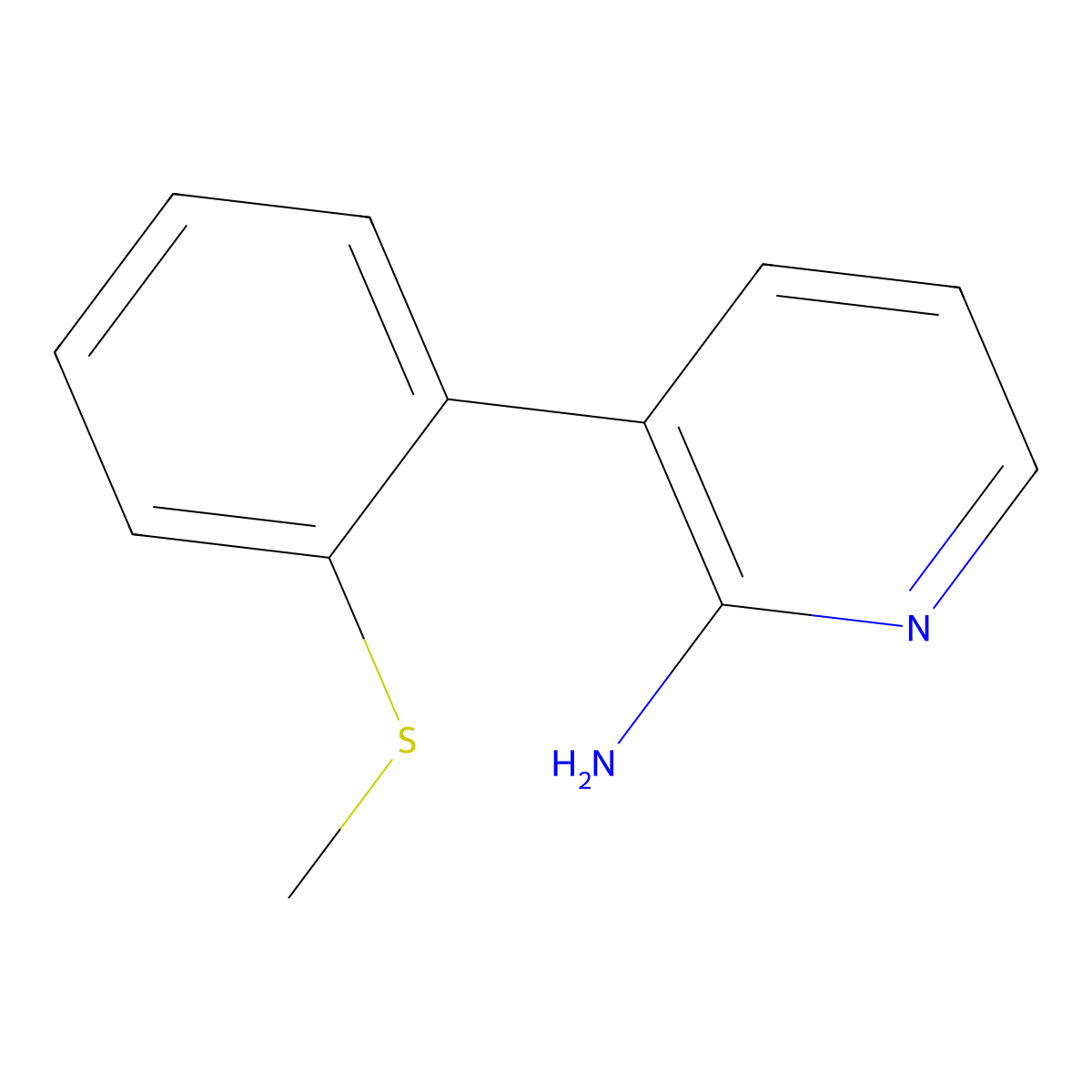 3-[2-(Methylthio)phenyl]-2-pyridinamine molecular structure, CAS 1867150-67-1