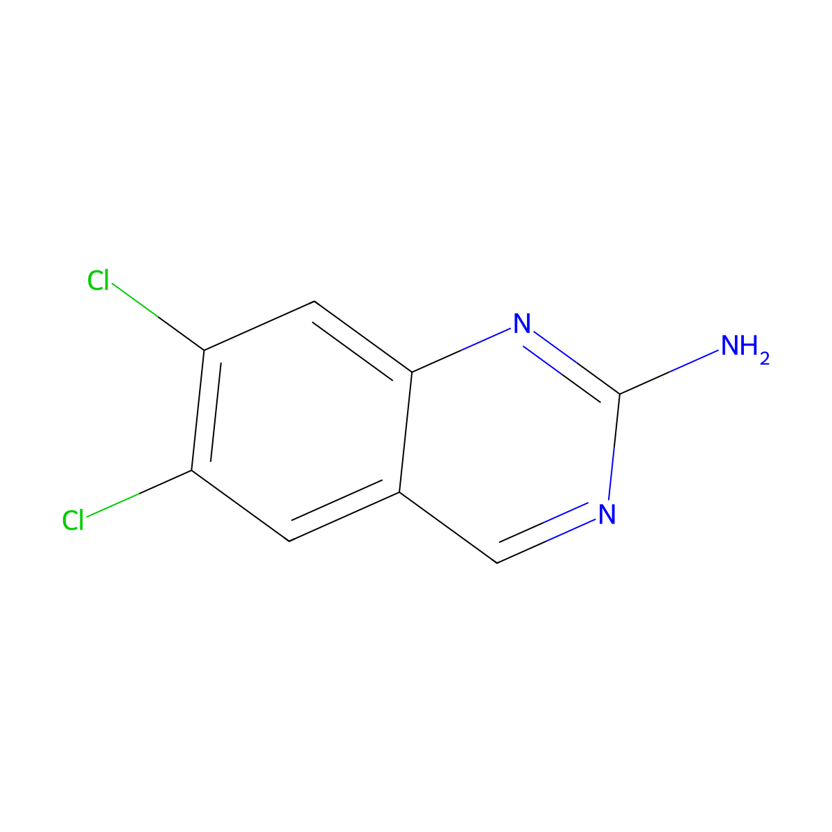 6,7-Dichloroquinazolin-2-amine molecular structure, CAS 18672-00-9