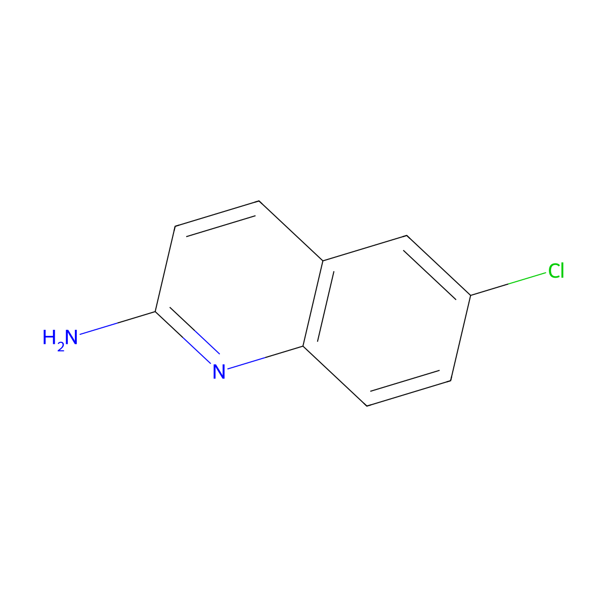 6-Chloroquinolin-2-amine molecular structure, CAS 18672-02-1