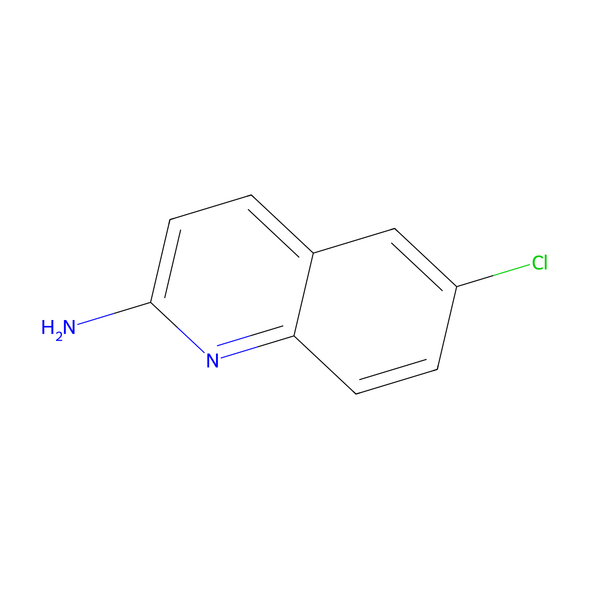 6-Chloroquinolin-2-amine molecular structure, CAS 18672-02-1
