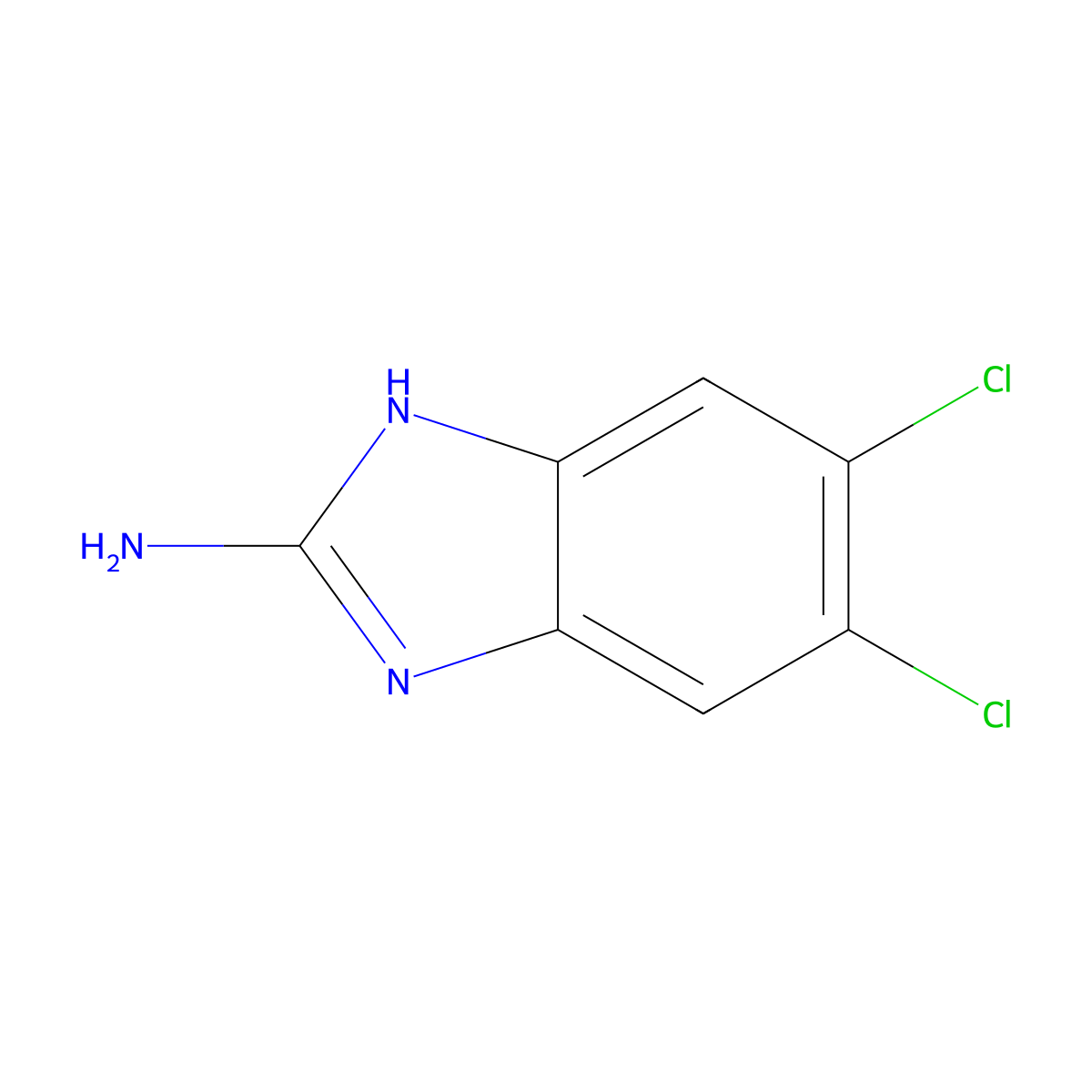 2-Amino-5,6-dichlorobenzimidazole molecular structure, CAS 18672-03-2