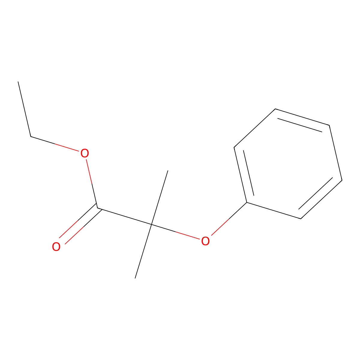 Deschloroclofibrate molecular structure, CAS 18672-04-3