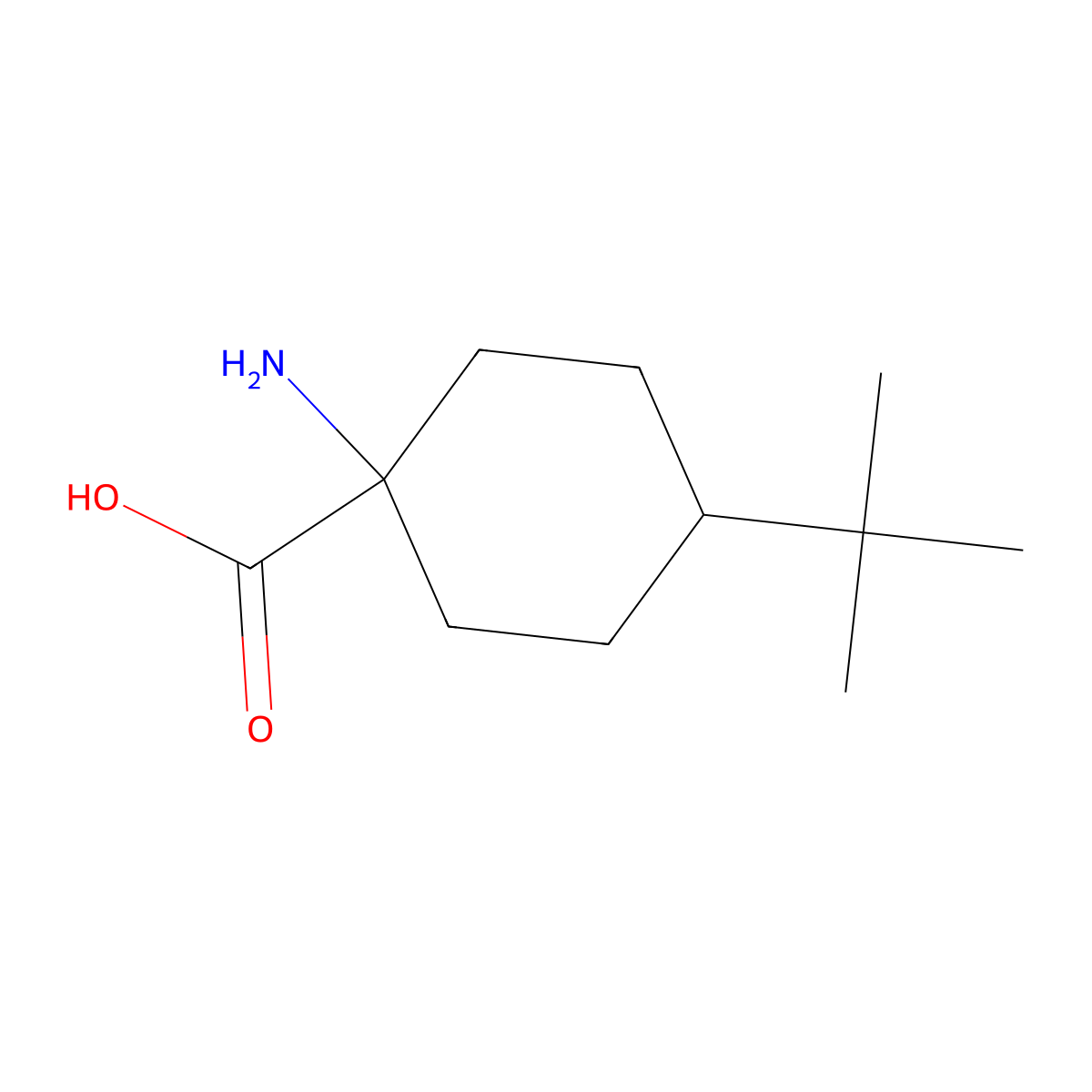 1-Amino-4-tert-butylcyclohexane-1-carboxylic acid molecular structure, CAS 18672-76-9
