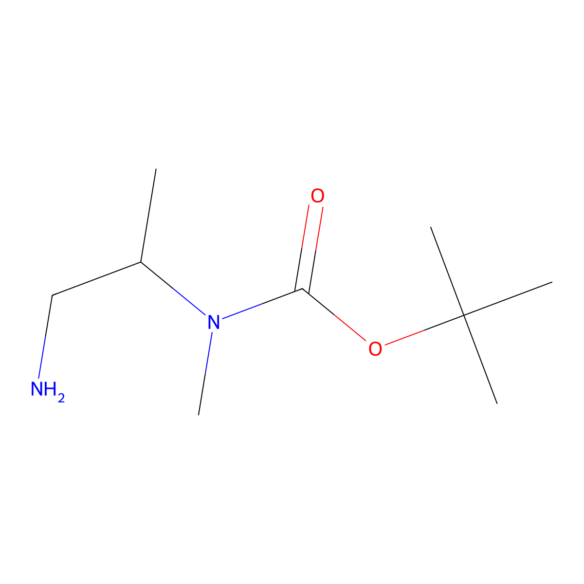tert-butyl N-[(2R)-1-aminopropan-2-yl]-N-methylcarbamate molecular structure, CAS 1867202-45-6