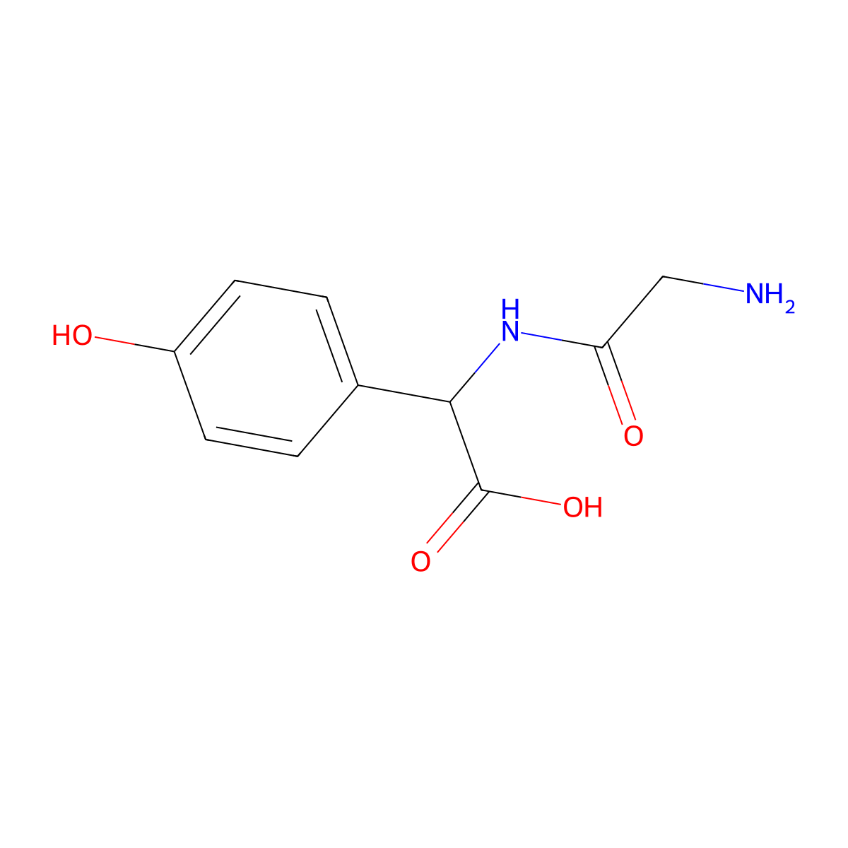 (2R)-2-(2-aminoacetamido)-2-(4-hydroxyphenyl)acetic acid molecular structure, CAS 1867284-28-3
