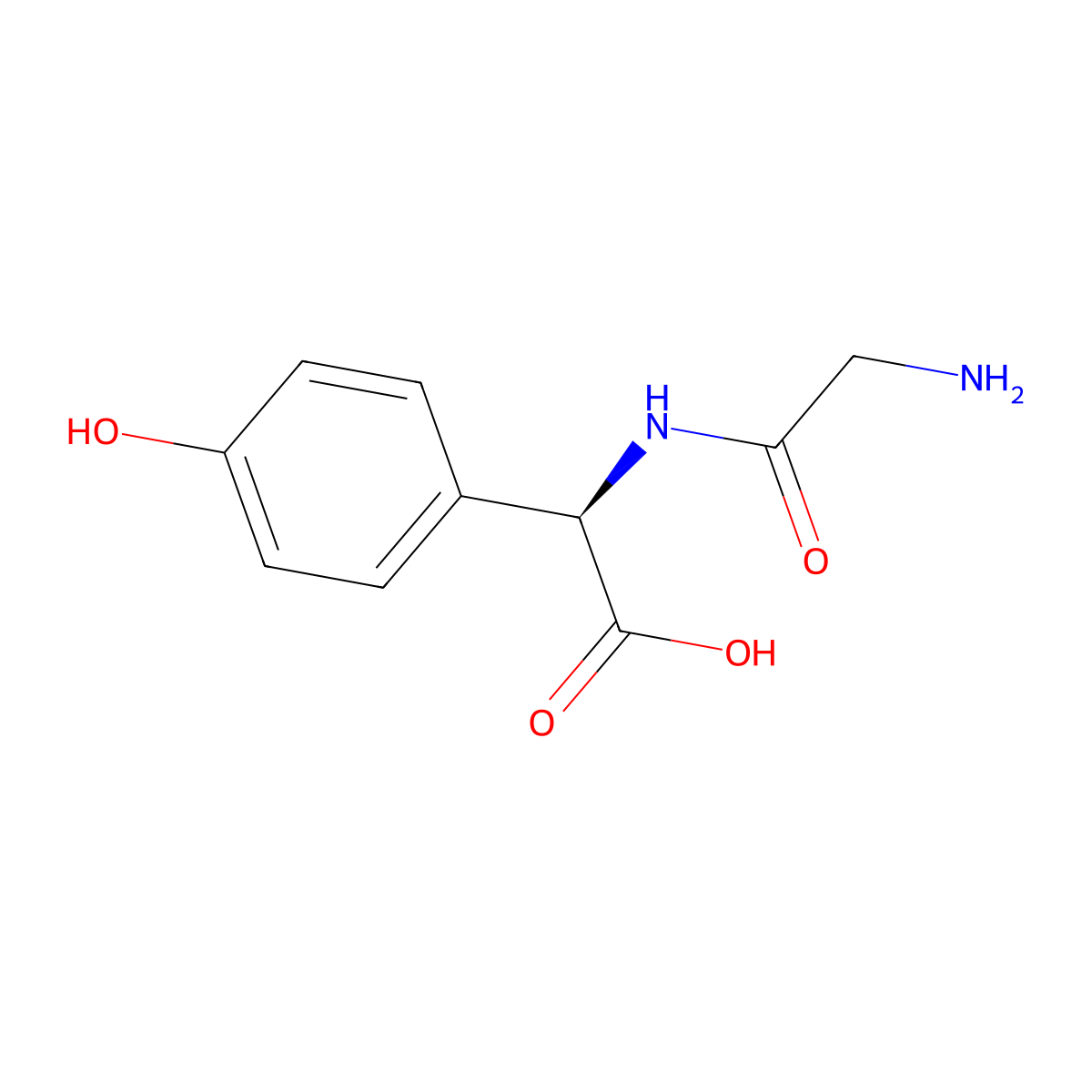 (2R)-2-(2-aminoacetamido)-2-(4-hydroxyphenyl)acetic acid molecular structure, CAS 1867284-28-3